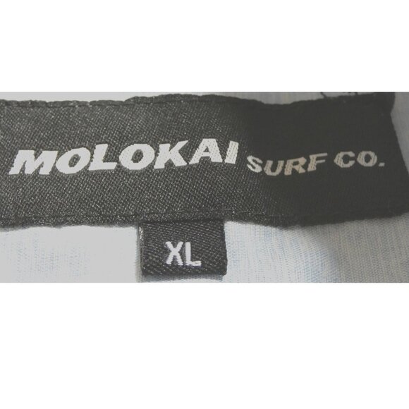 Molokai Surf Co. Men Shirt Size XL Flamingos Hawaiian Cotton Short Sleeve Summer - Picture 3 of 8